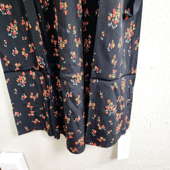 NEW Rumored Frontier Spanish Poppy Black Red Floral Lace Maxi Dress Small - Picture 9 of 15